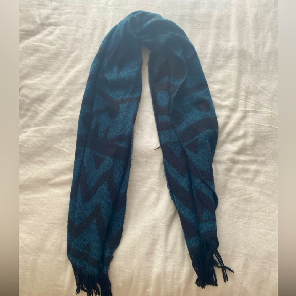 Teal and black scarf